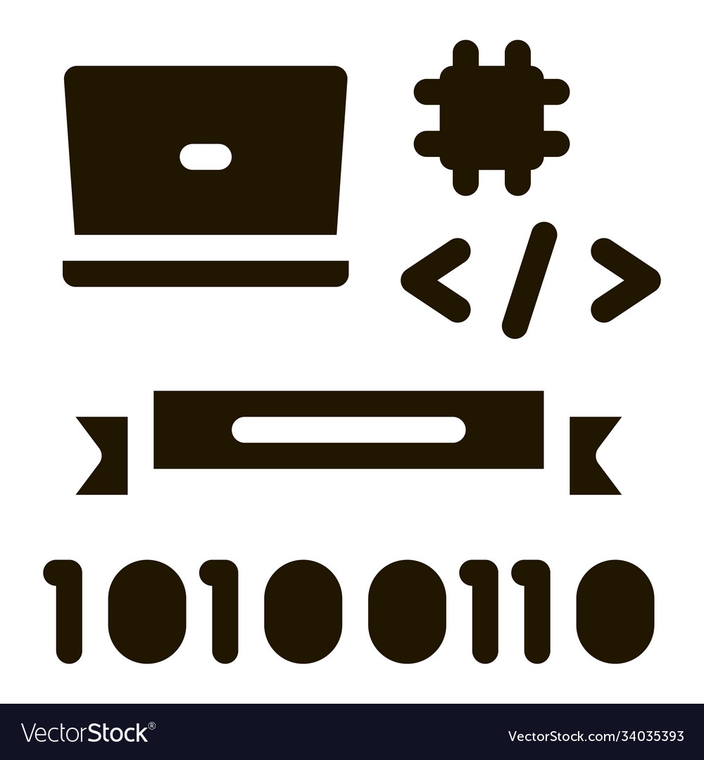 Computer programming graduation icon glyph