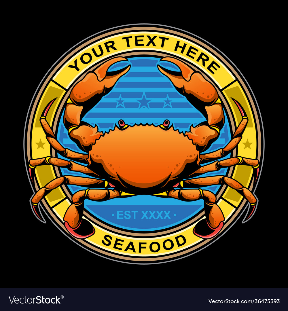Crab restaurant logo Royalty Free Vector Image