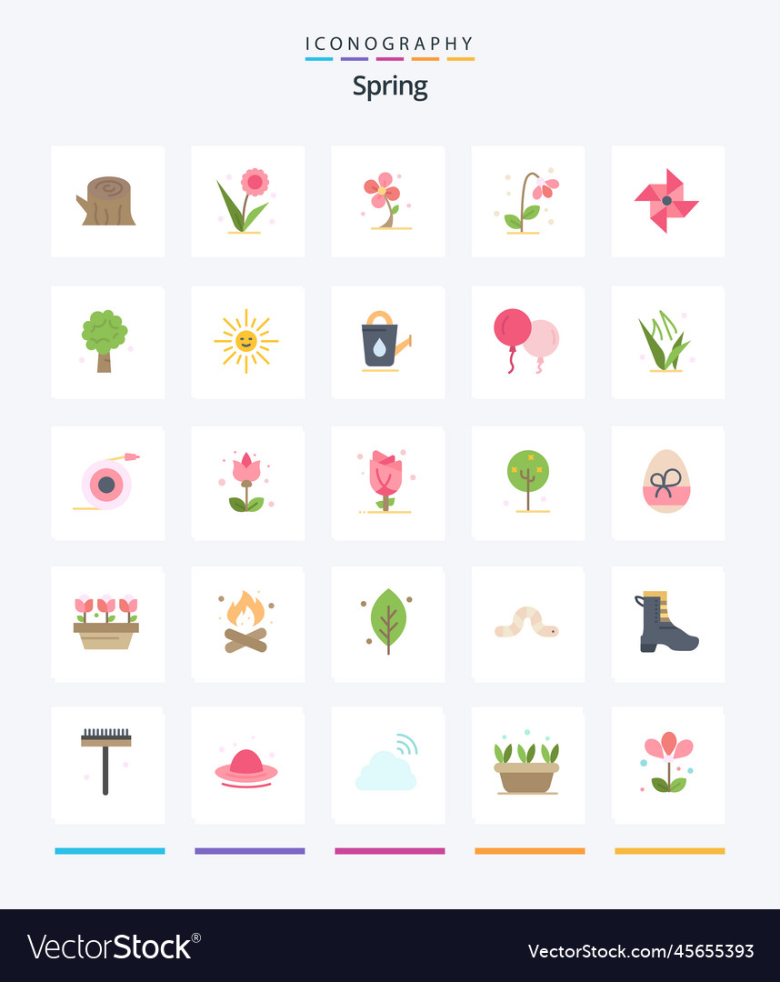 Creative spring 25 flat icon pack