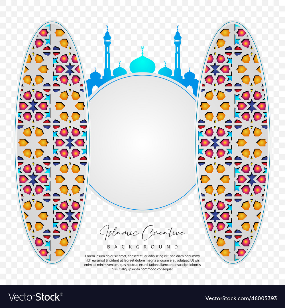 Elegant mosque gate design islamic creative Vector Image