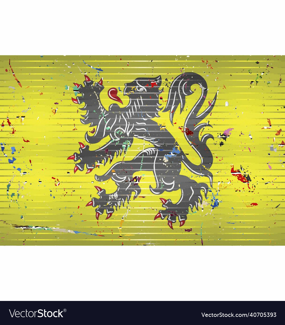 Flanders flag with color stains