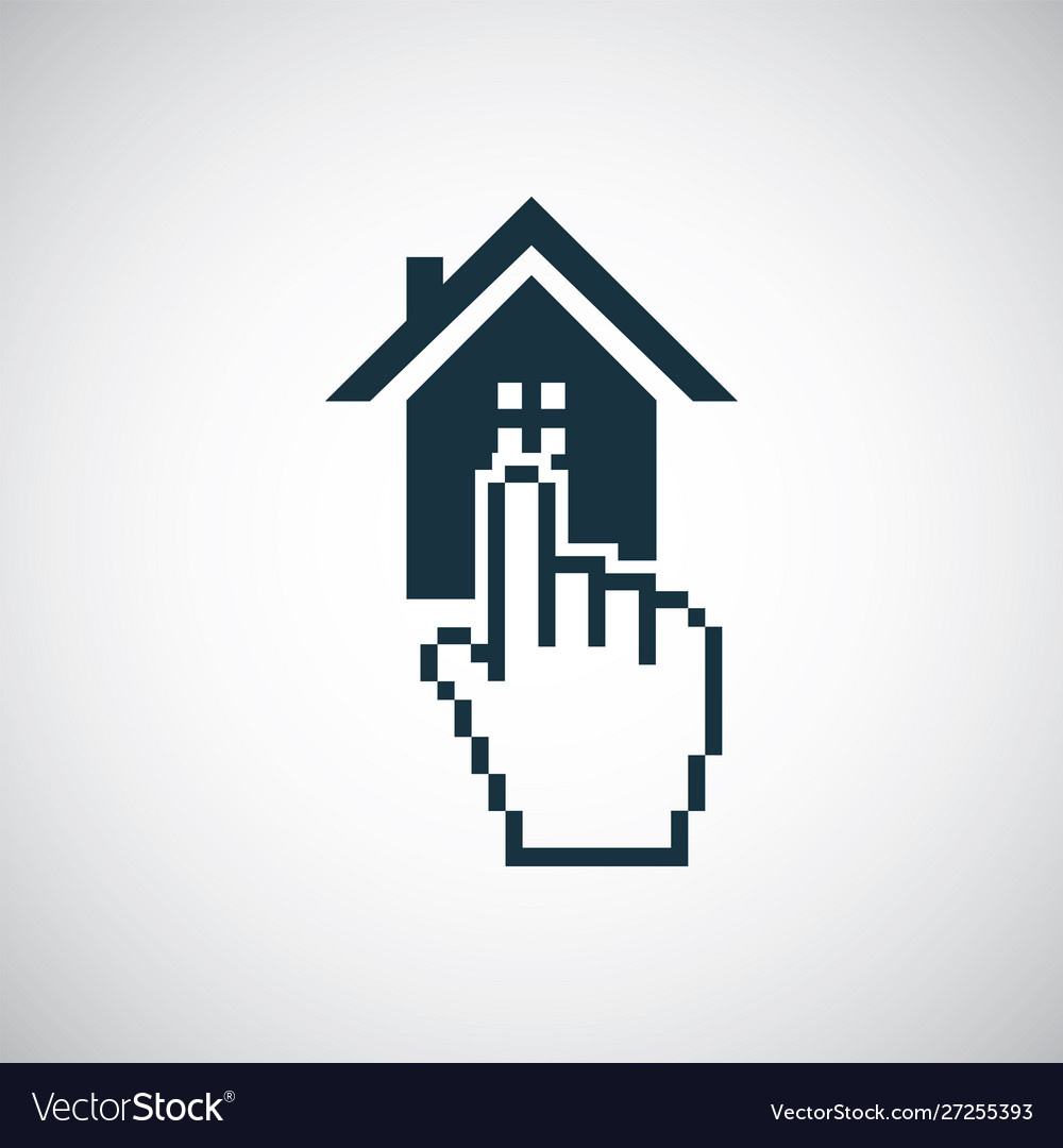 Home select finger icon for web and ui on white