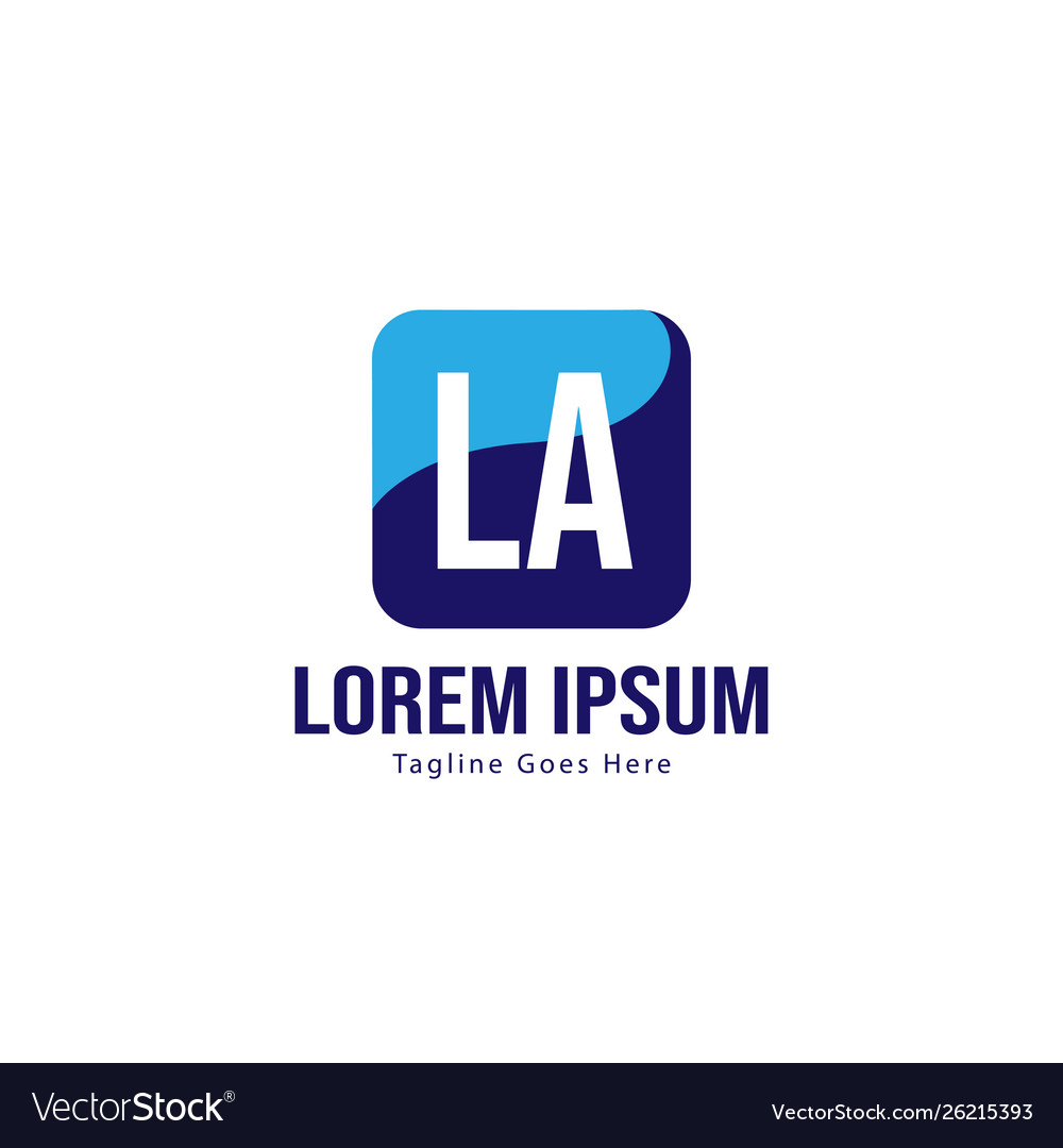 Initial la logo template with modern frame