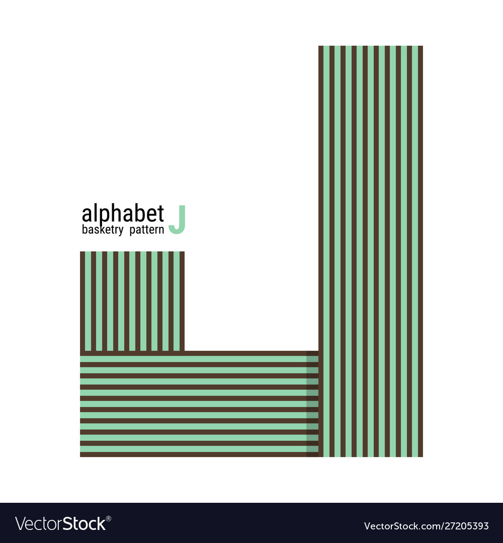J - unique alphabet design with basketry pattern vector image J - unique alphabet design with basketry pattern