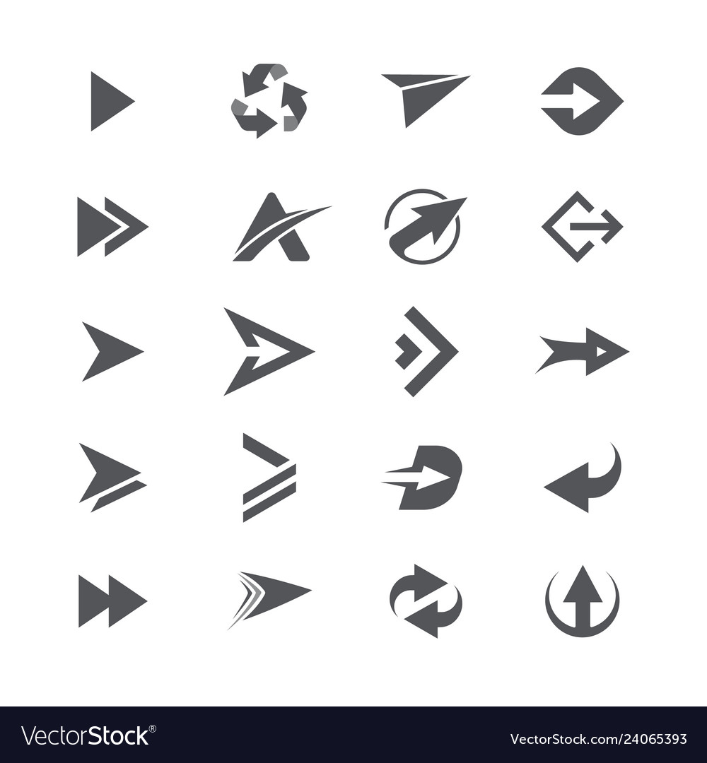 Modern simple icons and logos set of arrows