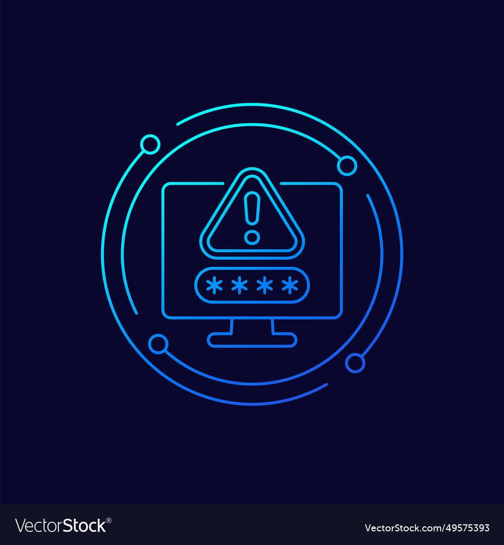 Password warning icon linear design