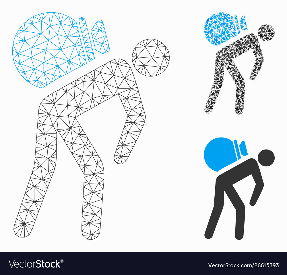 Porter mesh network model and triangle vector image Porter mesh network model and triangle