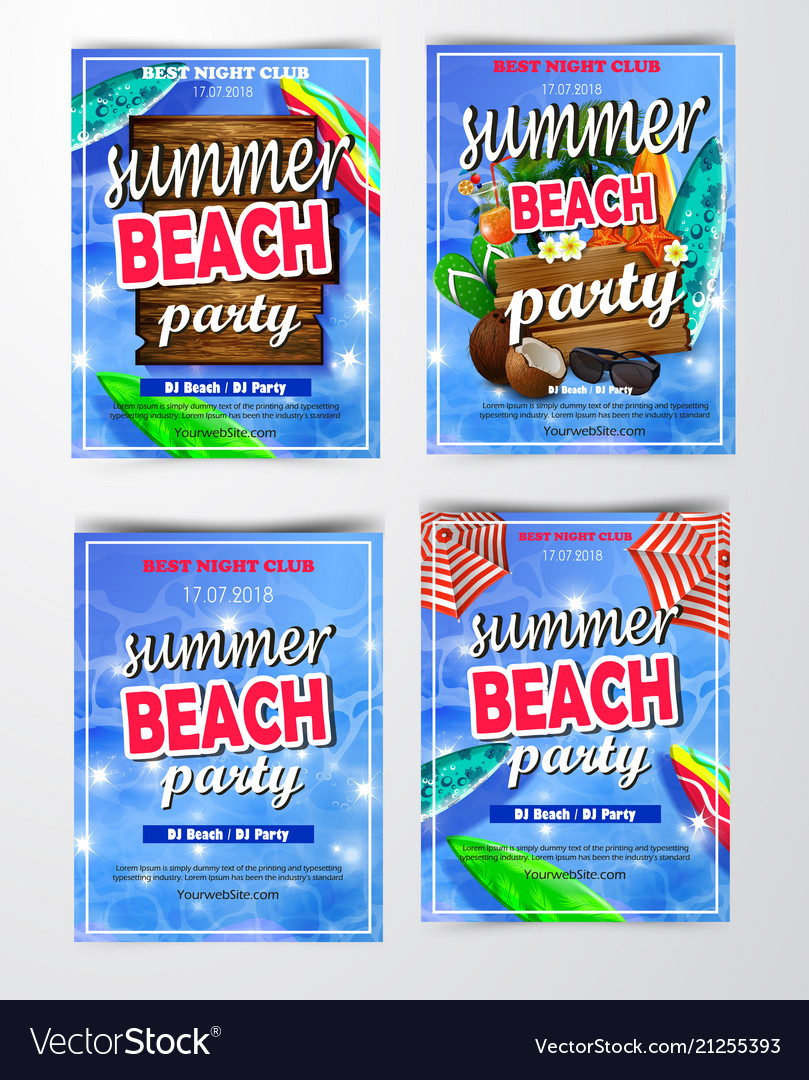 Poster for summer and beach party background