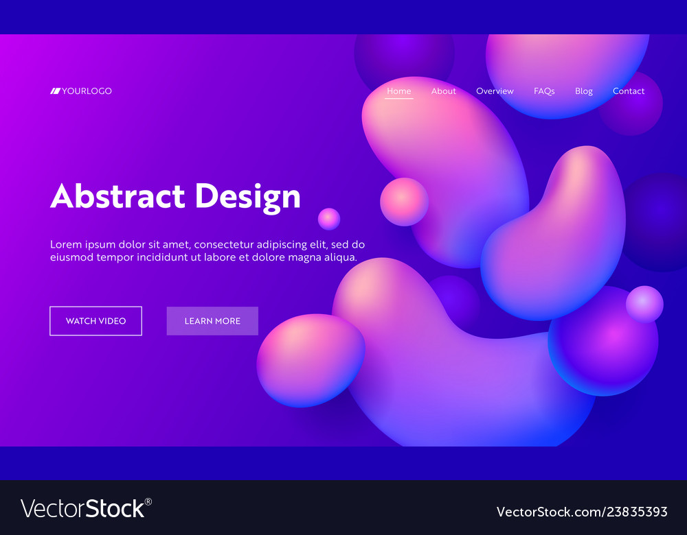 Lila abstrakte geometrische Tropfenform Landing Seite