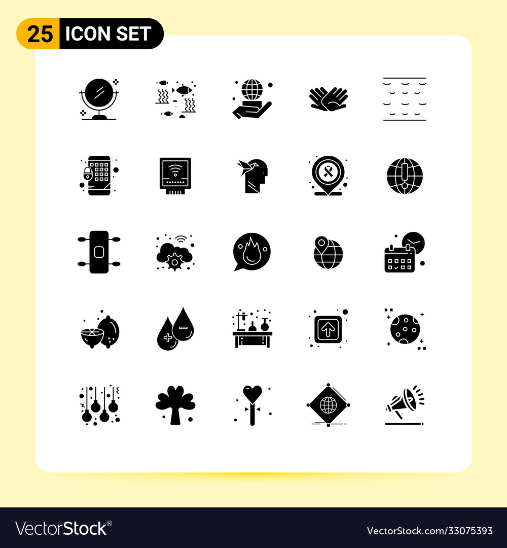 Set 25 modern ui icons symbols signs for sea