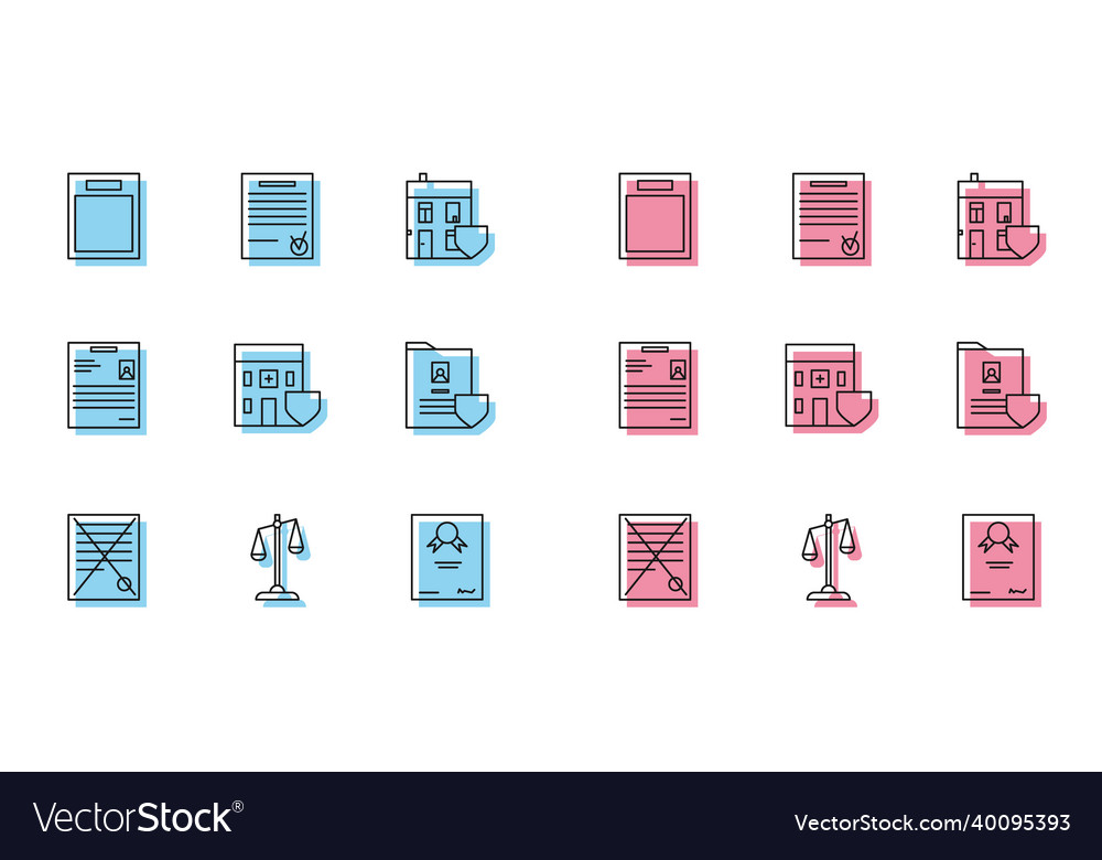 Set line delete file document scales of justice vector image Set line delete file document scales of justice