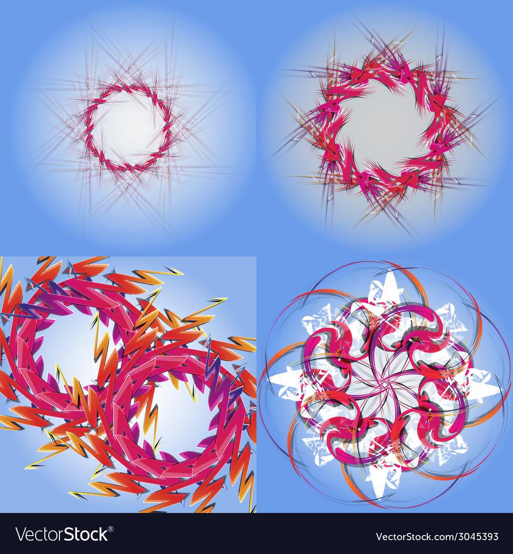 Set of abstract modern wave colorful background