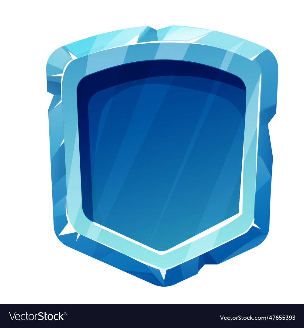 Shield from ice frame menu button ui game vector image Shield from ice frame menu button ui game