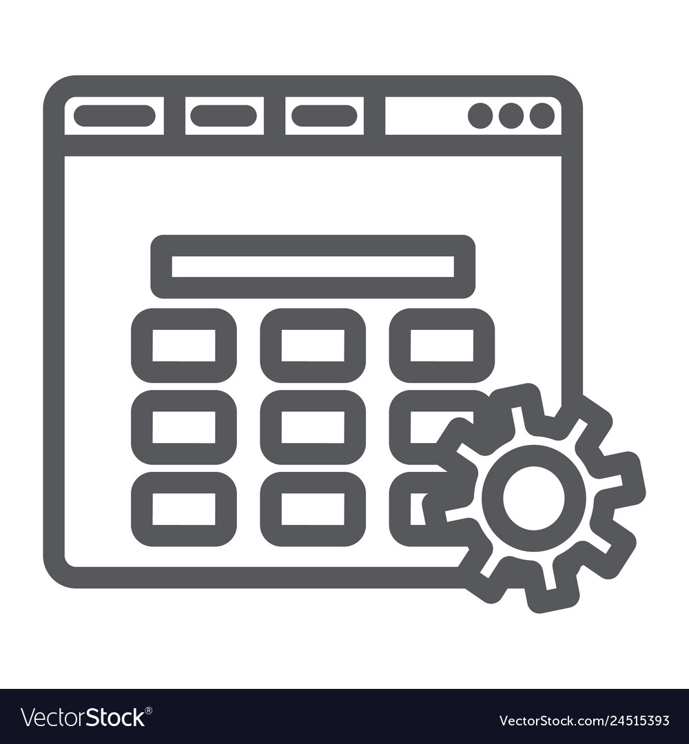 Website setup line icon setting and service gear