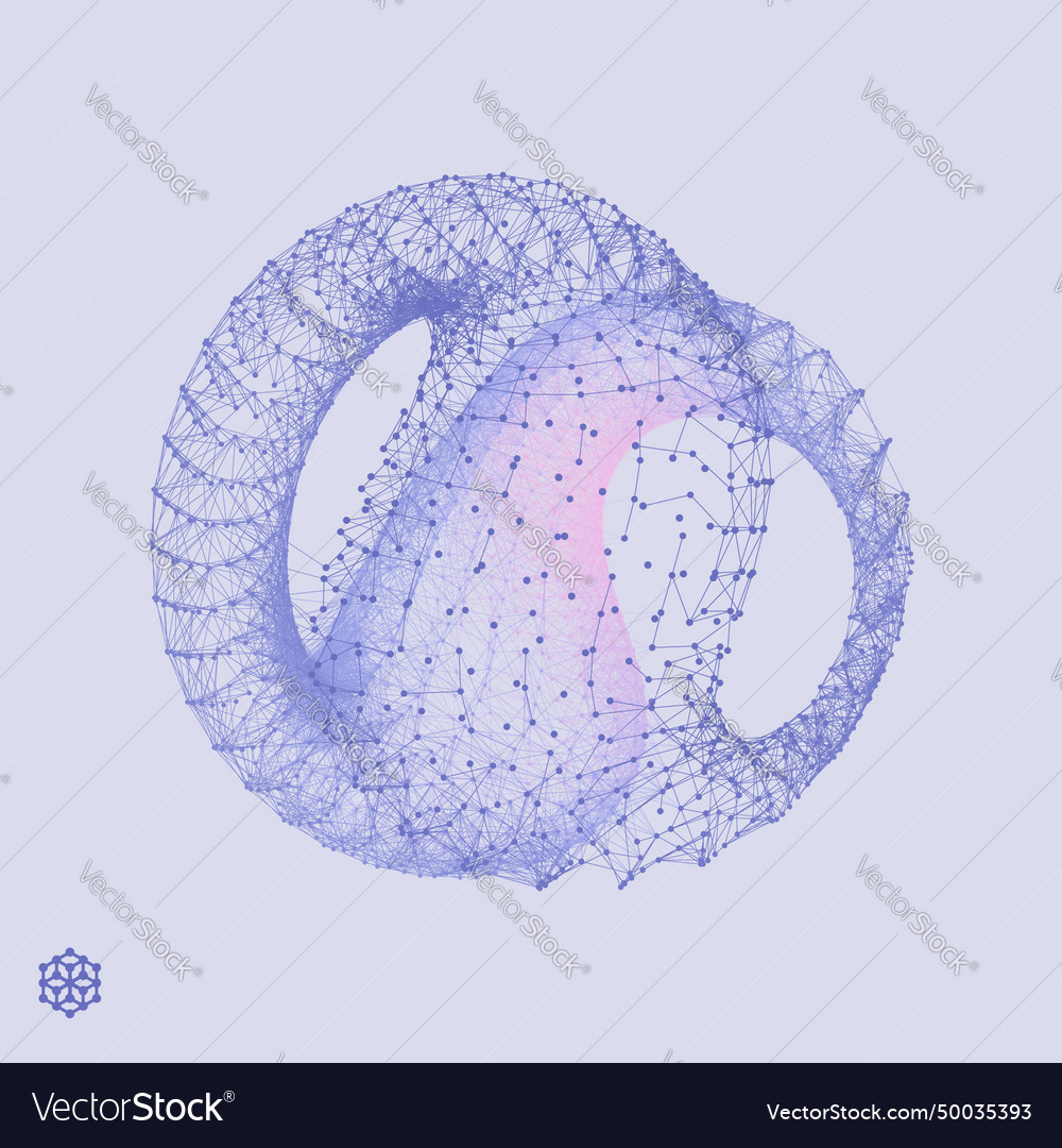 Wireframe Objekt mit Linien und Punkten geometrische vector image Wireframe Objekt mit Linien und Punkten geometrische