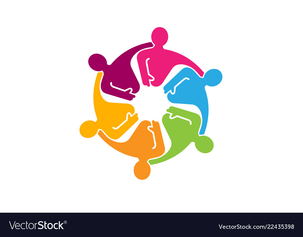 Colorful abstract people logo Royalty Free Vector Image