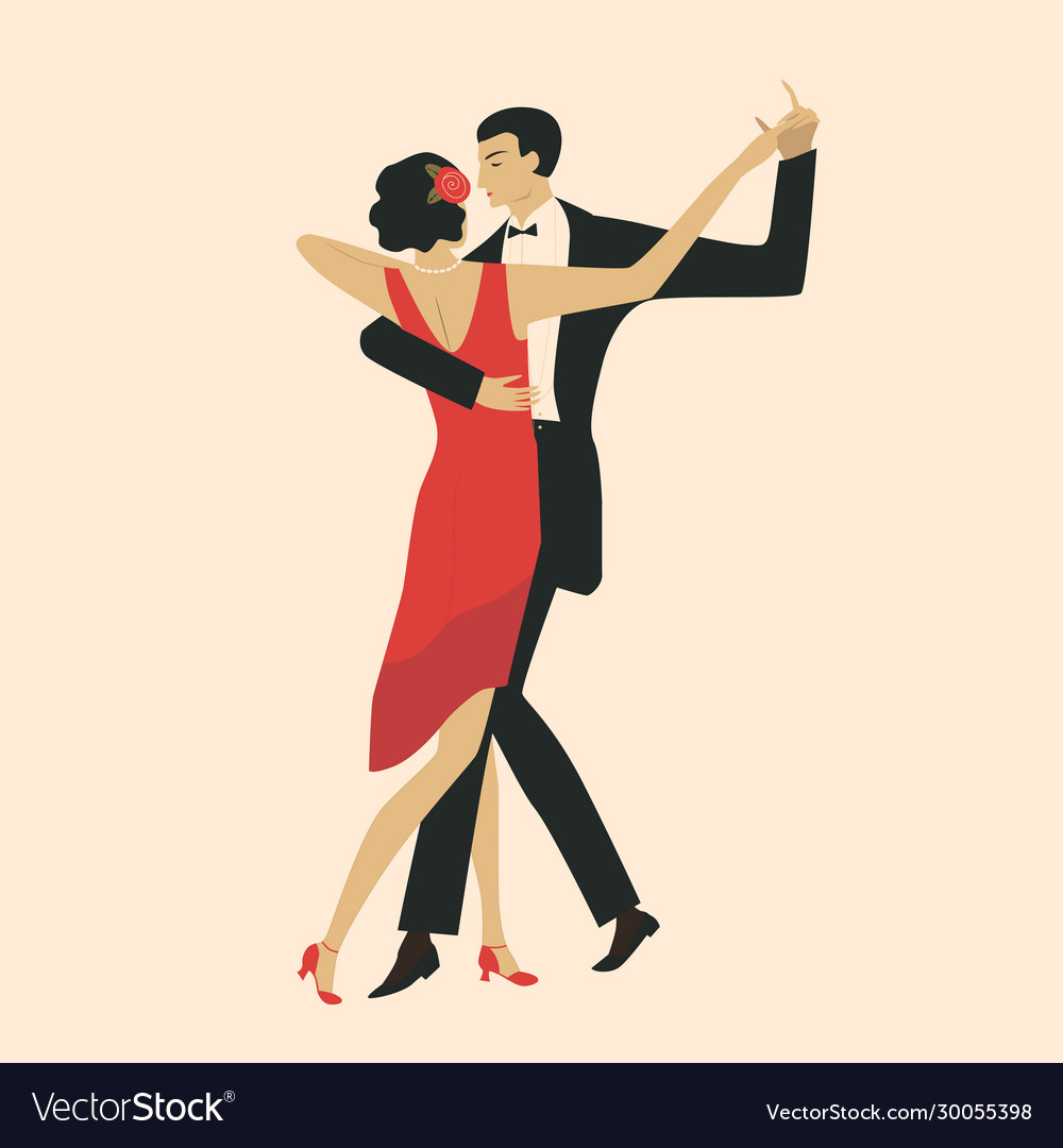 Couple Dancing Tango Royalty Free Vector Image 