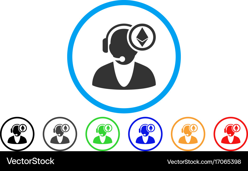 Ethereum operator flat icon Royalty Free Vector Image