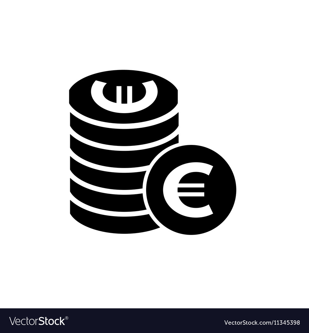 Euro coins simple icon