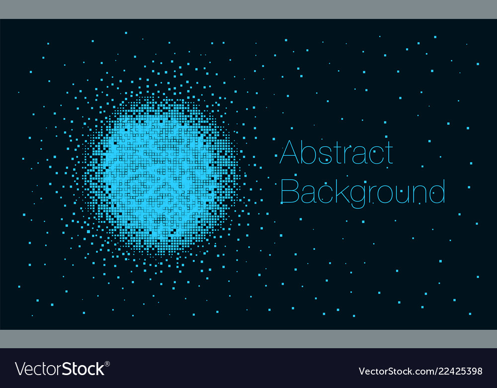 Halftone pixels in square shape making a circle vector image Halftone pixels in square shape making a circle