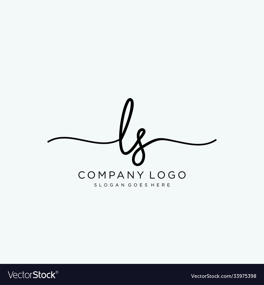 Initial ls handwriting logo with circle template Vector Image