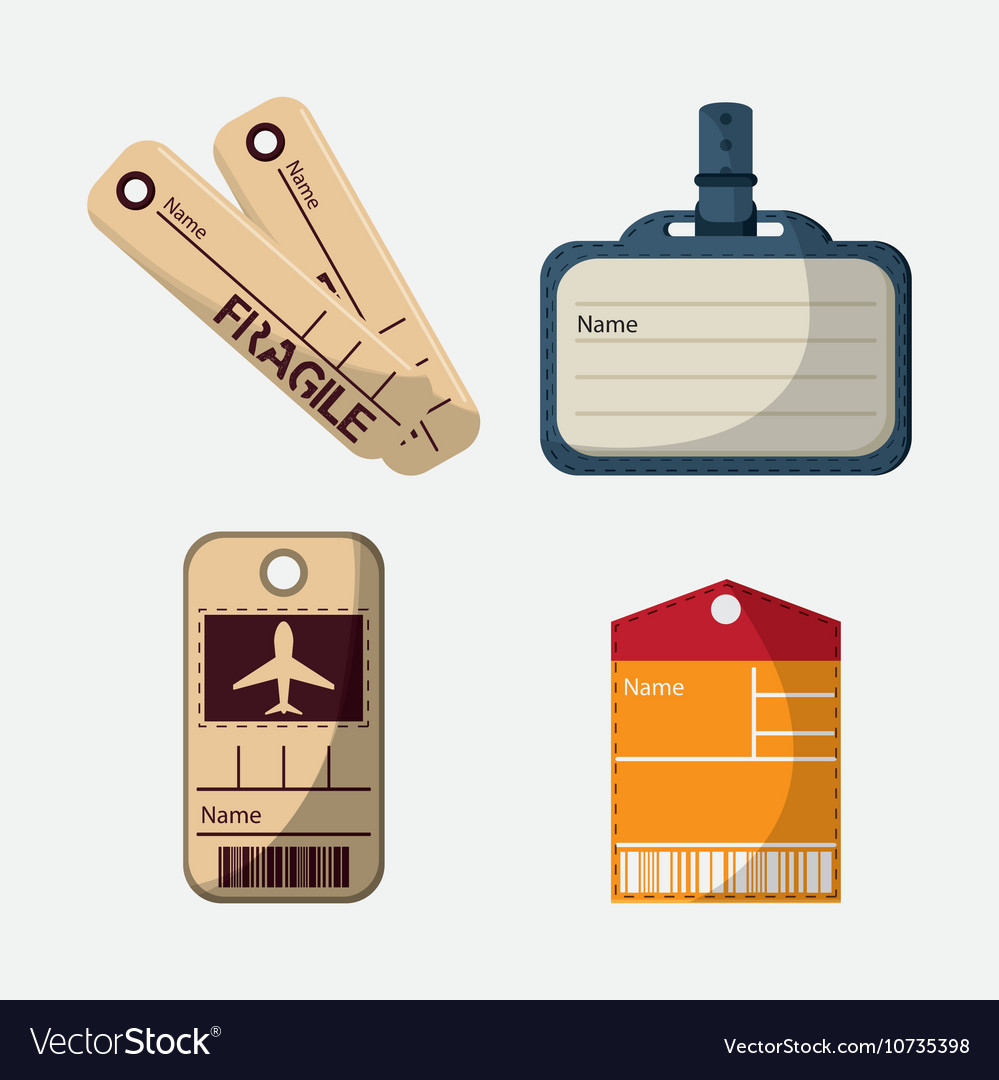 Labels and tags of baggage and luggage concept Vector Image