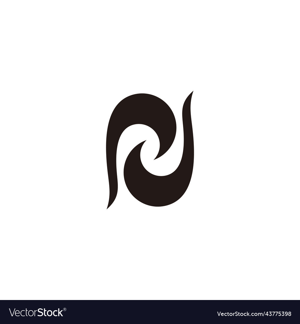 Letter rj linked curves design logo Royalty Free Vector