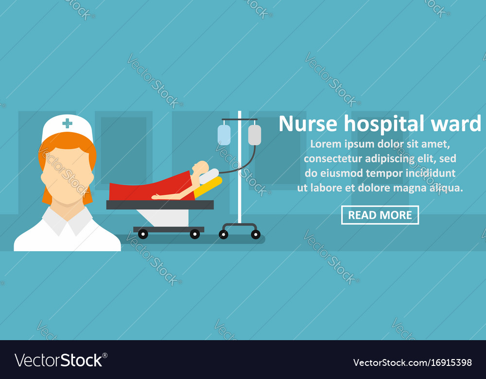 Nurse Hospital Ward Banner Horizontal Concept Vector Image