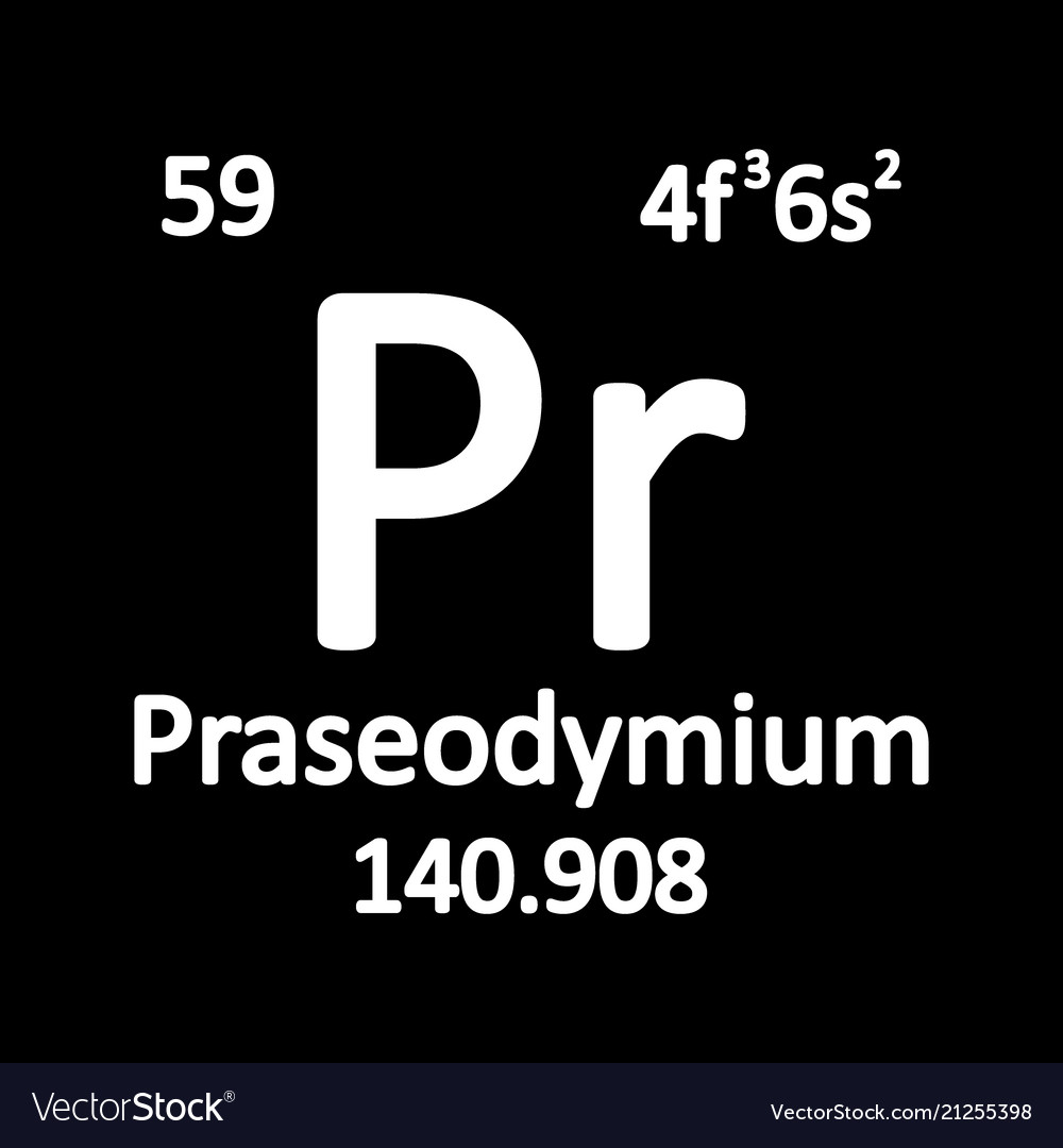 Periodic table element praseodymium icon