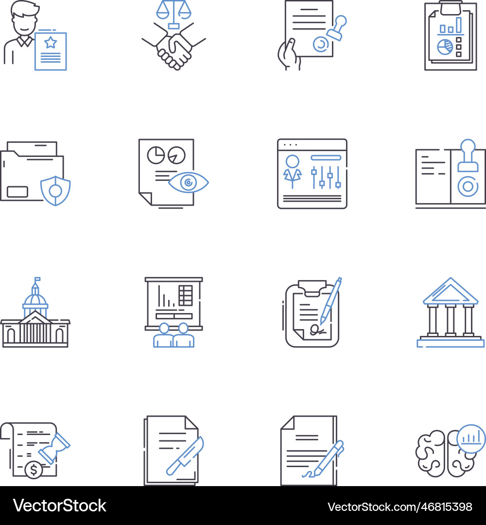 Principle line icons collection integrity ethics Vector Image