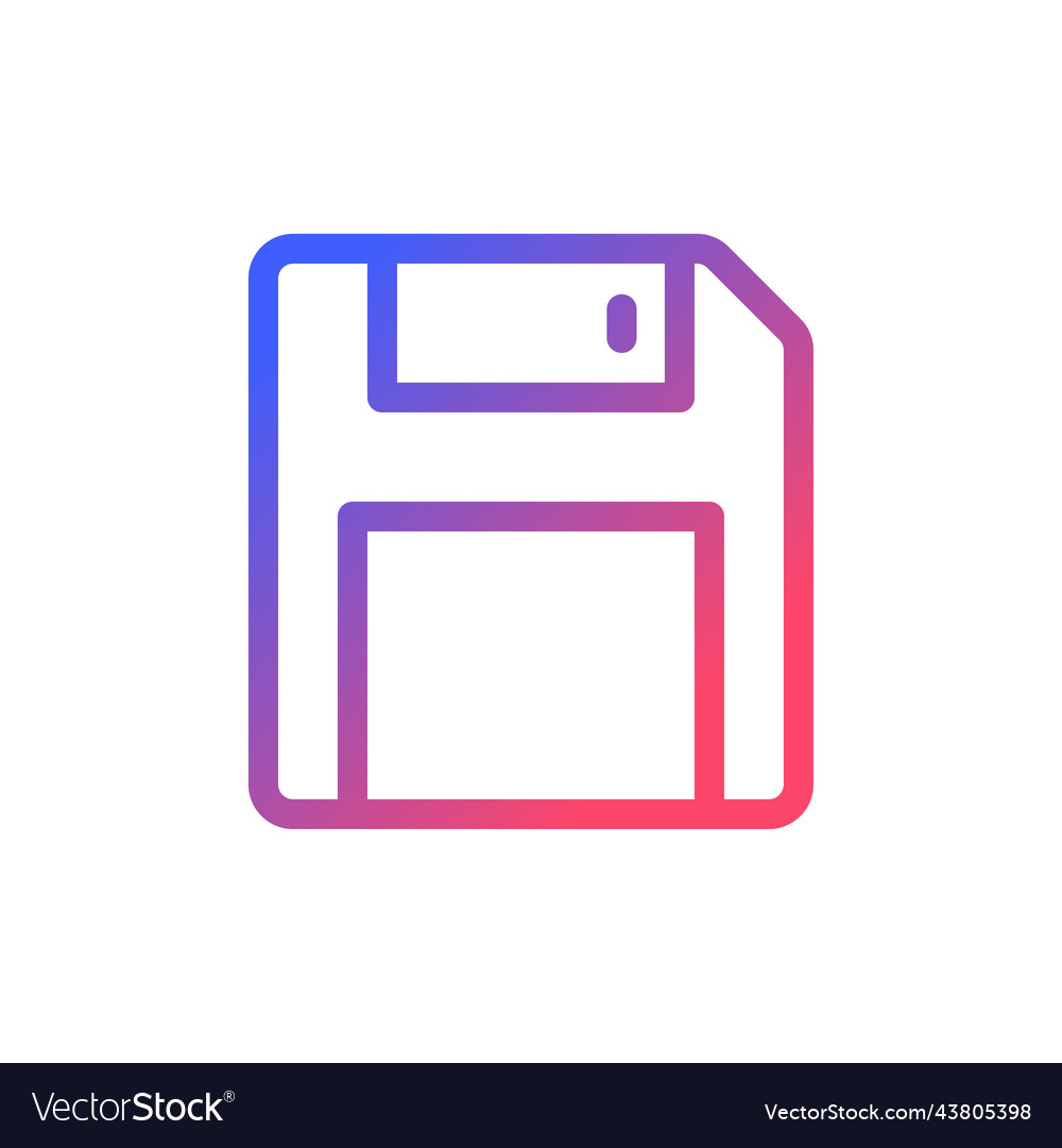 Save pixel perfect gradient linear ui icon vector image Save pixel perfect gradient linear ui icon