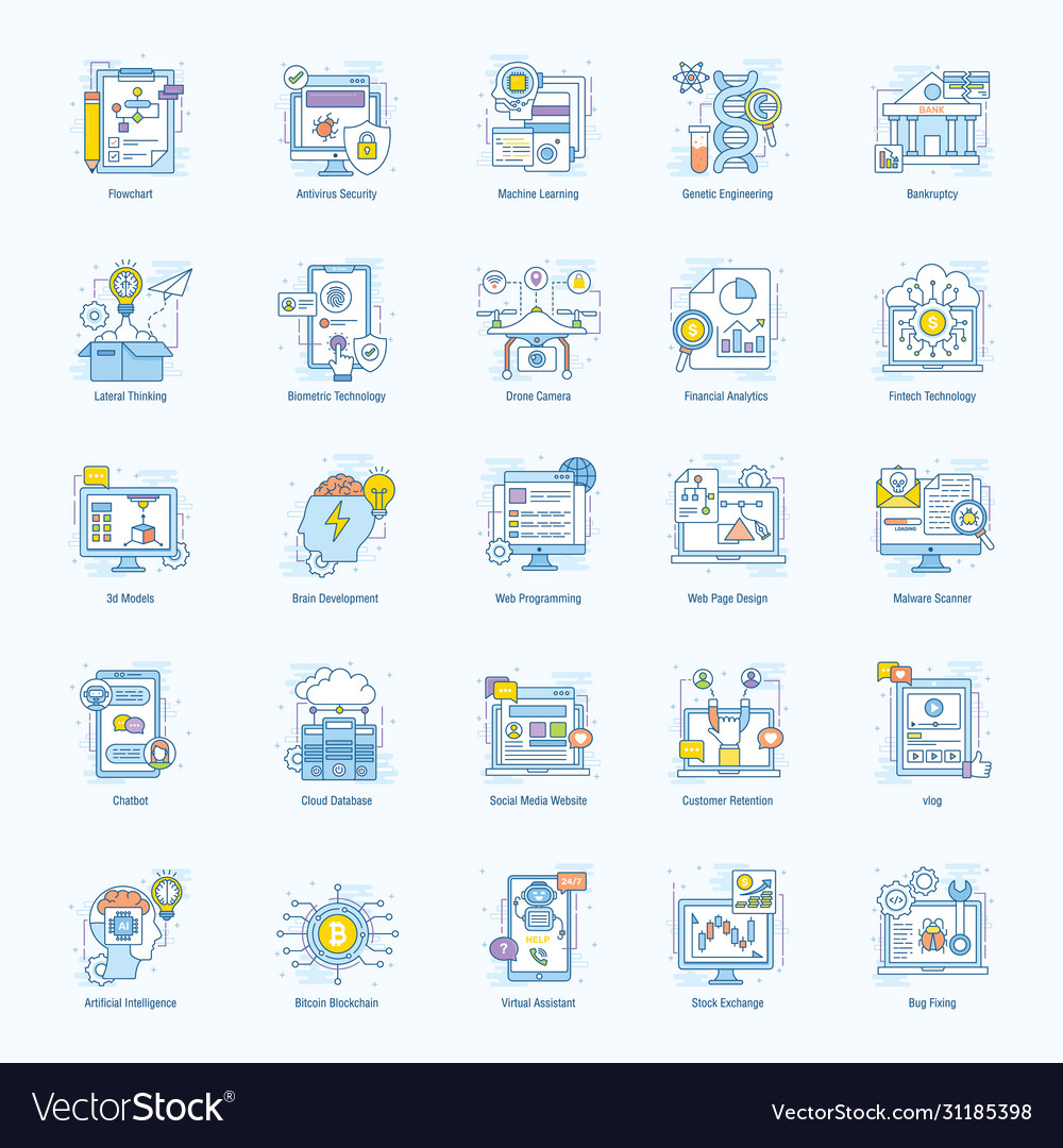 Set concept line icons Royalty Free Vector Image