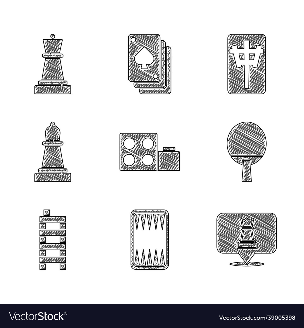 Set toy building block bricks backgammon board vector image Set toy building block bricks backgammon board