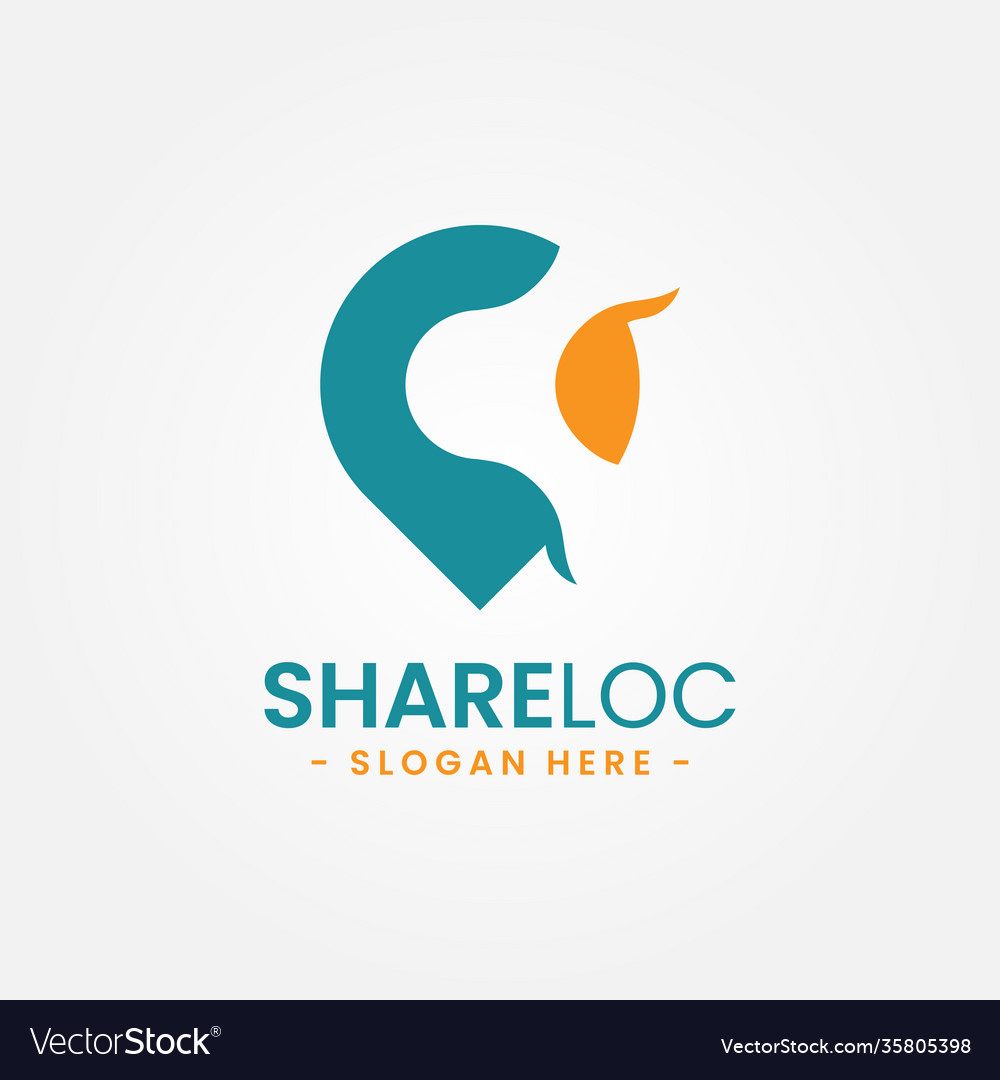 Share location logo design template map pointer vector image Share location logo design template map pointer