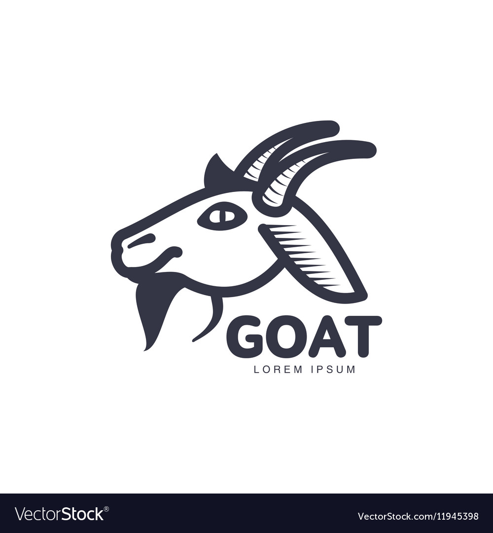 Side view goat head logo for meat and dairy Vector Image