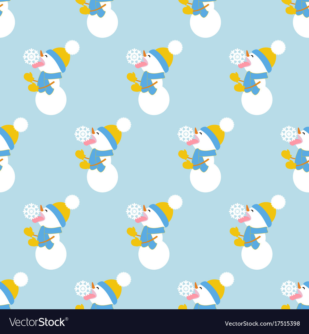 Snowman and snowflake pattern