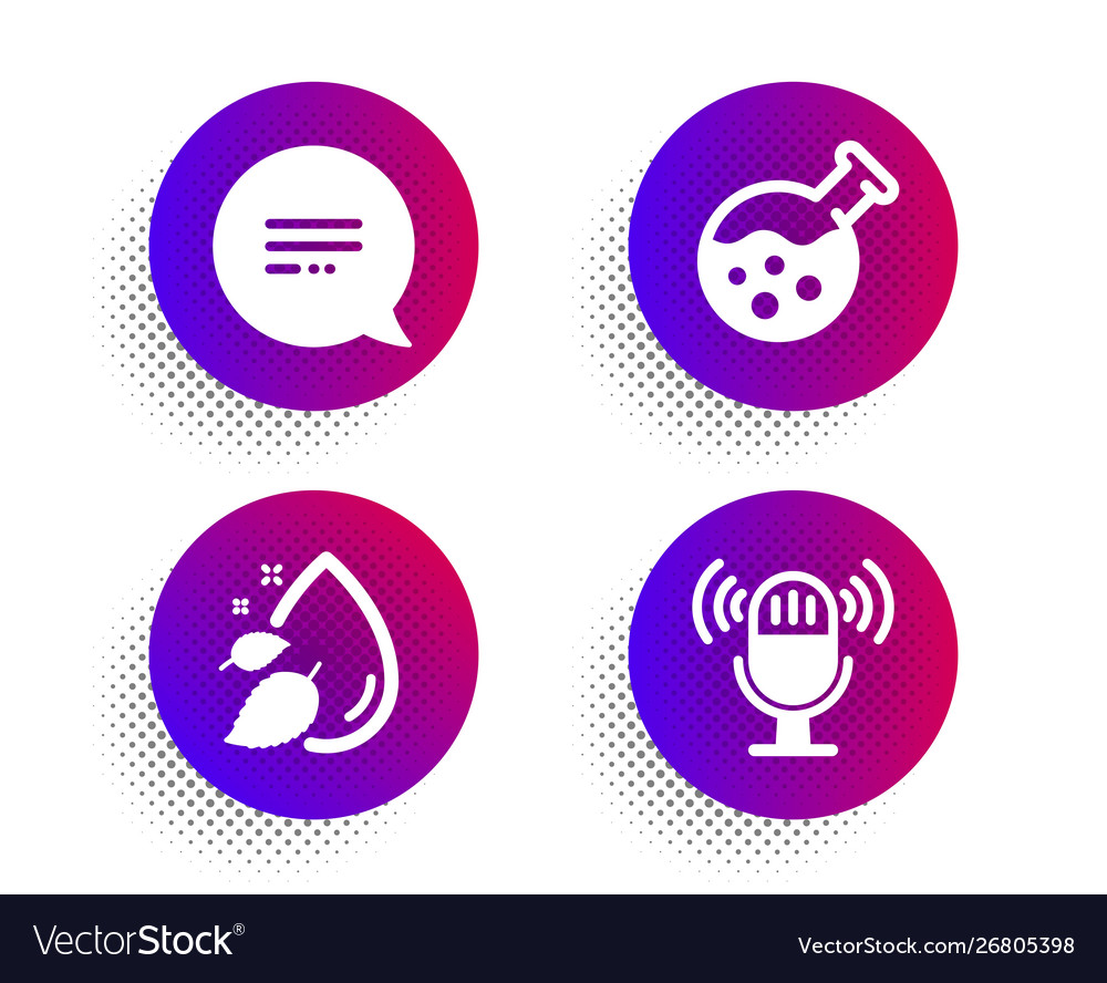 Text message chemistry lab and water drop icons