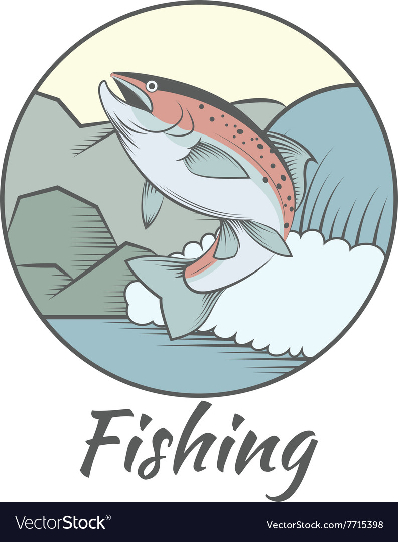 Trout fishing banner Royalty Free Vector Image