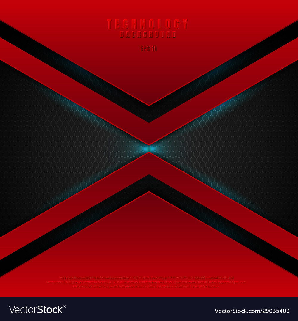 Abstract technology futuristic red geometric Vector Image