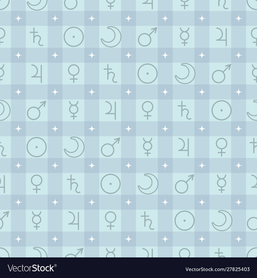 Astrological seamless pattern with planets symbols vector image Astrological seamless pattern with planets symbols