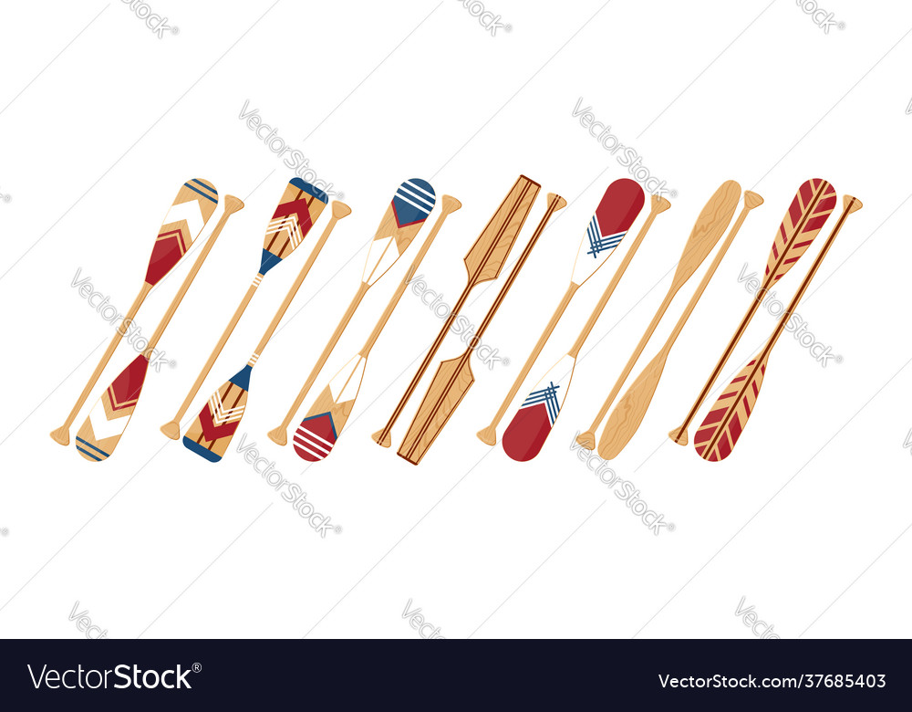 Colorful Canoe Paddles Set
