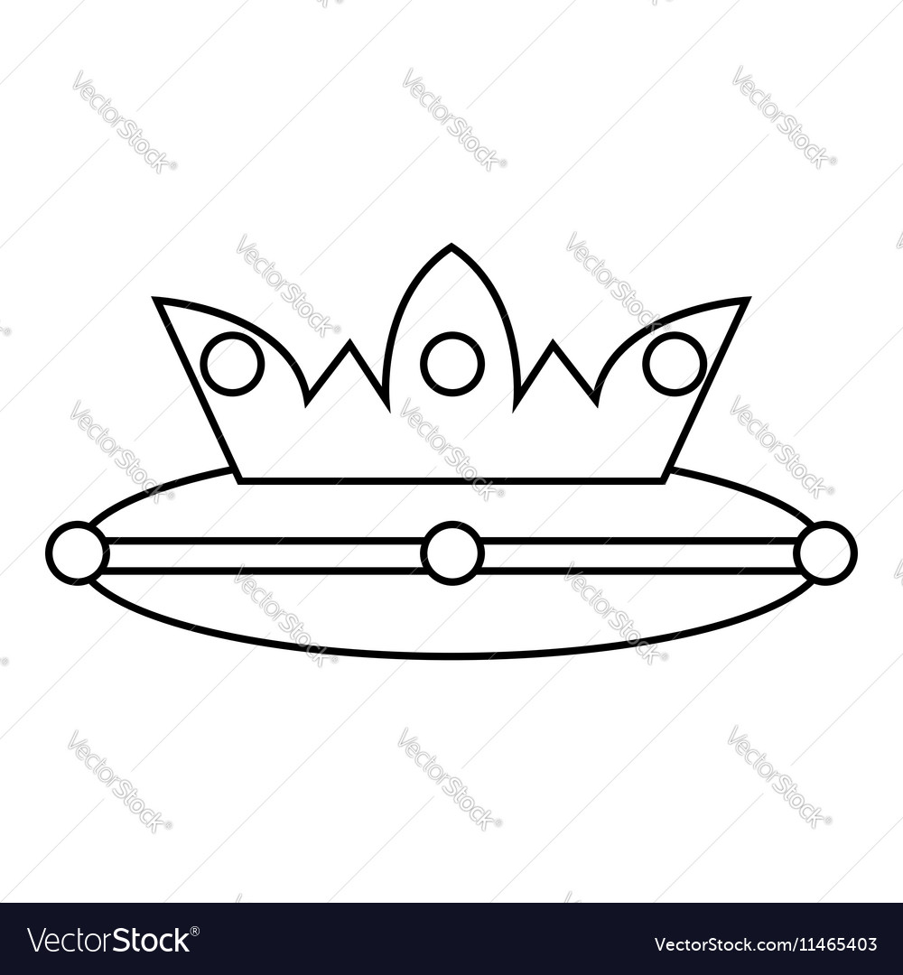 Download Crown icon outline style Royalty Free Vector Image