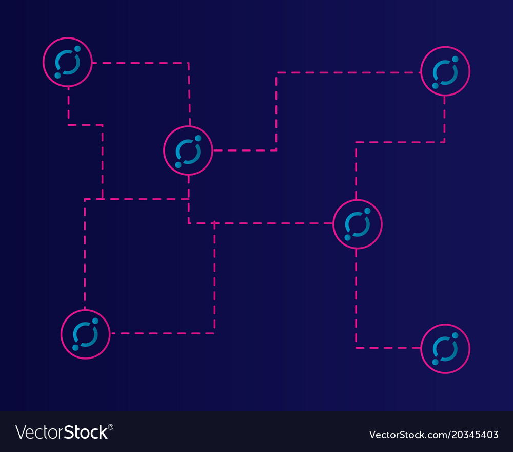 Cryptocurrency icon network concept background