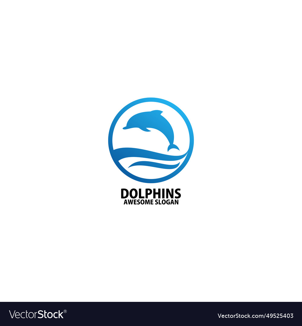 Dolphins sea logo design gradient color