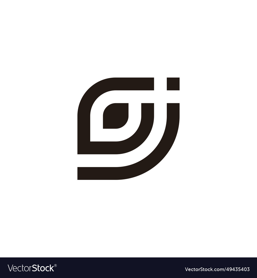 Letter gj leaf geometric symbol simple logo