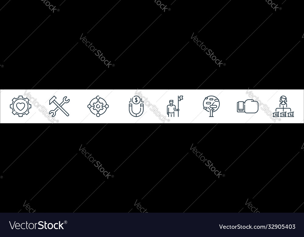 Life skills line icons linear set quality vector image Life skills line icons linear set quality