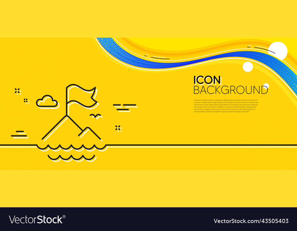 Mountain flag line icon goal challenge sign