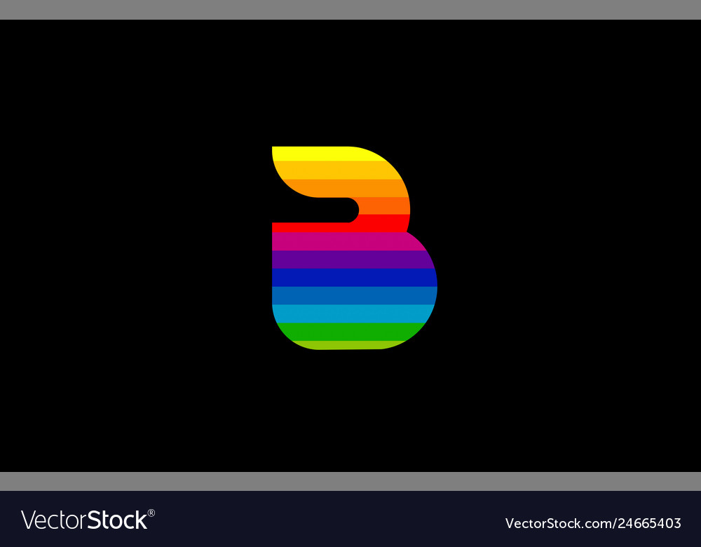 Rainbow color colored colorful alphabet letter b