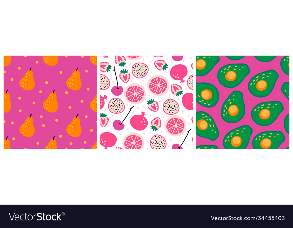Set three seamless repeat patterns with hand vector image Set three seamless repeat patterns with hand