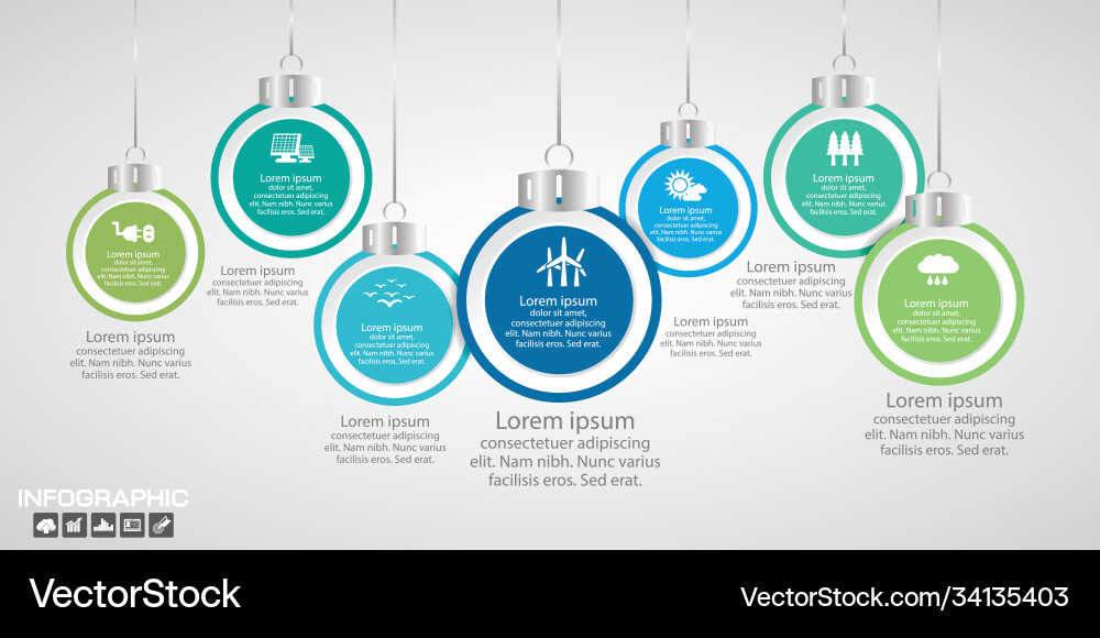 Timeline infographics design template with 7 Vector Image